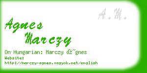 agnes marczy business card